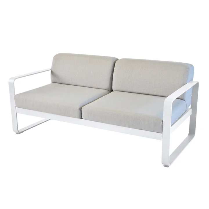 Fermob - Bellevie Sofa, baumwollweiss / flanell grau