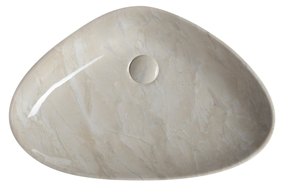 Sapho Dalma keramische waskom beige marmer structuur 58x39x14cm