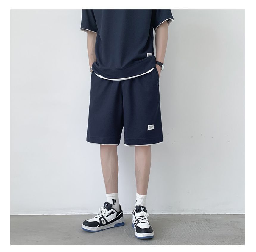 Filmas - Set: Mock Two Piece Oversize Top + High-Waist Shorts