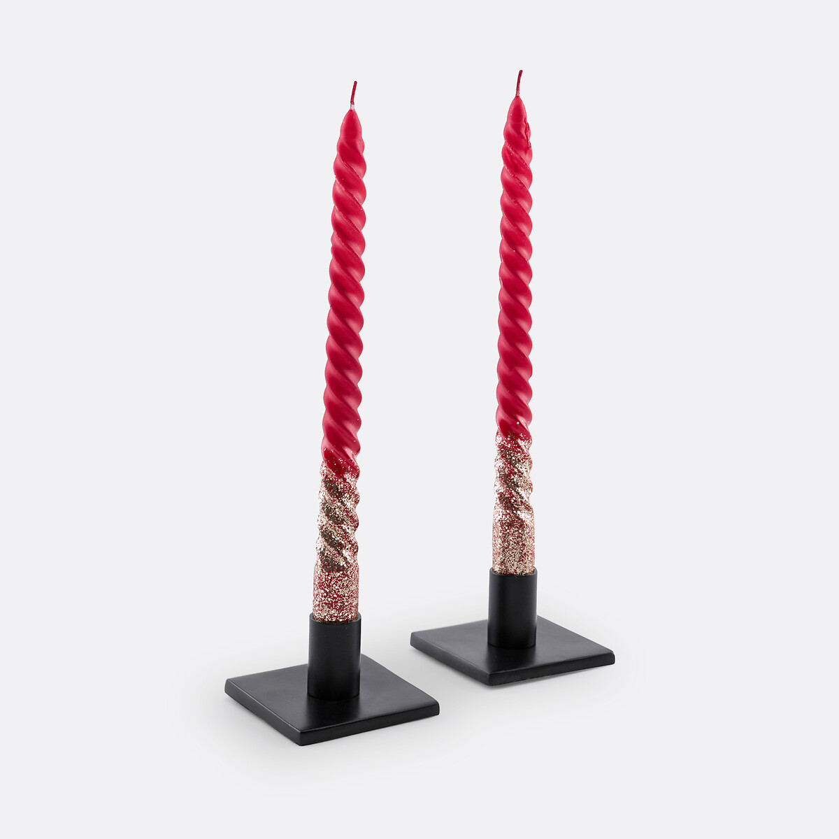 LA REDOUTE INTERIEURS<br>Conjunto de 2 velas torcidas com glitter, Caspar