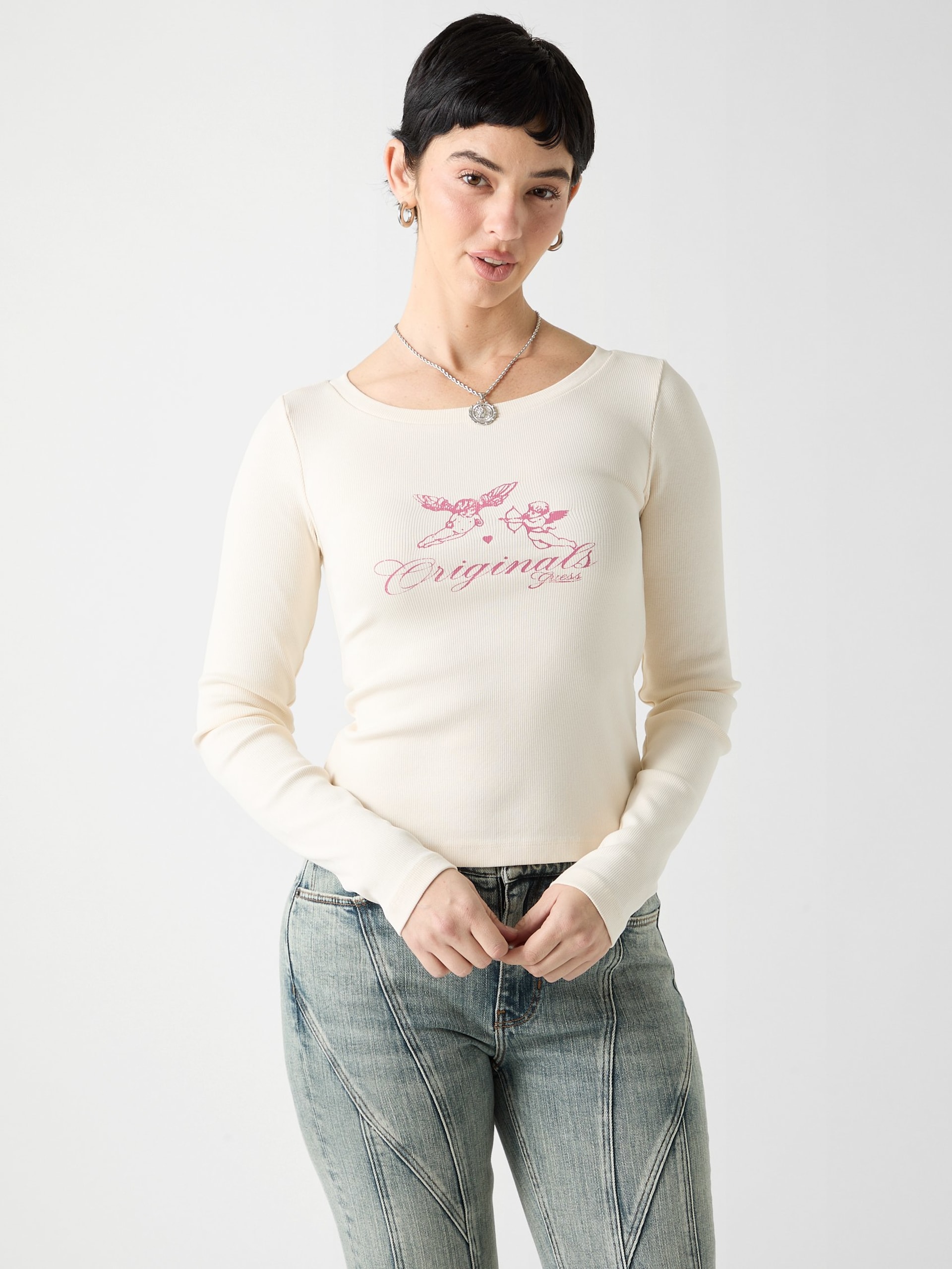 Blusa GUESS Originals Eco com decote canoa