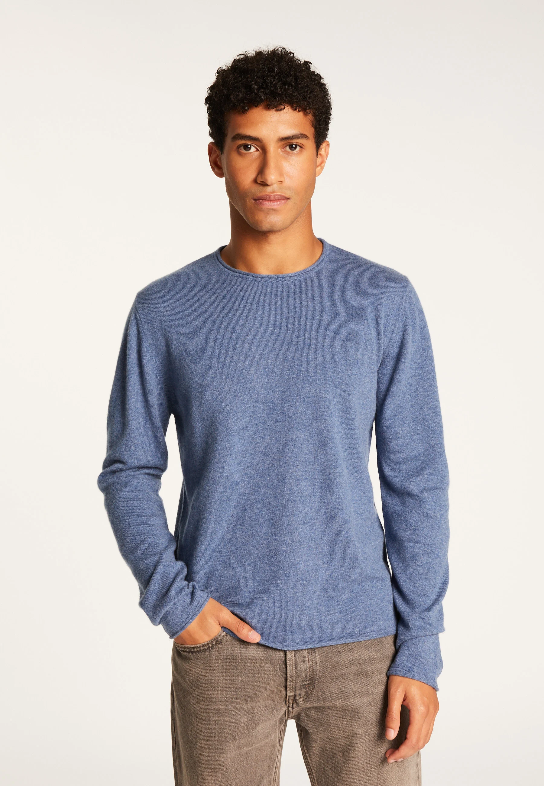 ERNESTOAH24 - Pull cachemire col rond | Bleu