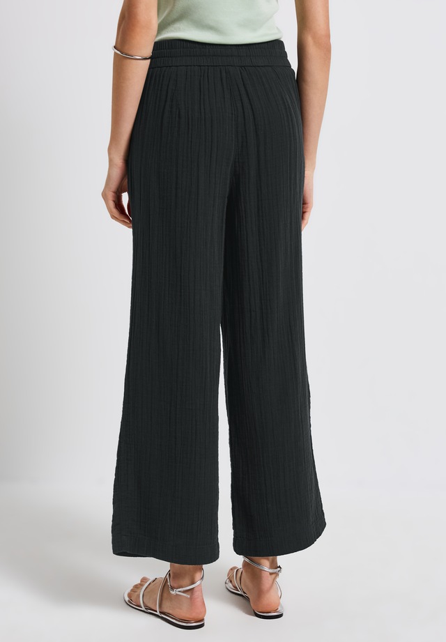 STREET ONE Stoffhose  Sommerhose mit elastischem Bund und Tunnelzug, im Musselin-Look