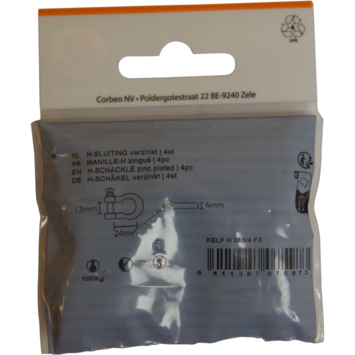 Harpsluiting 6 mm verzinkt 4 stuks