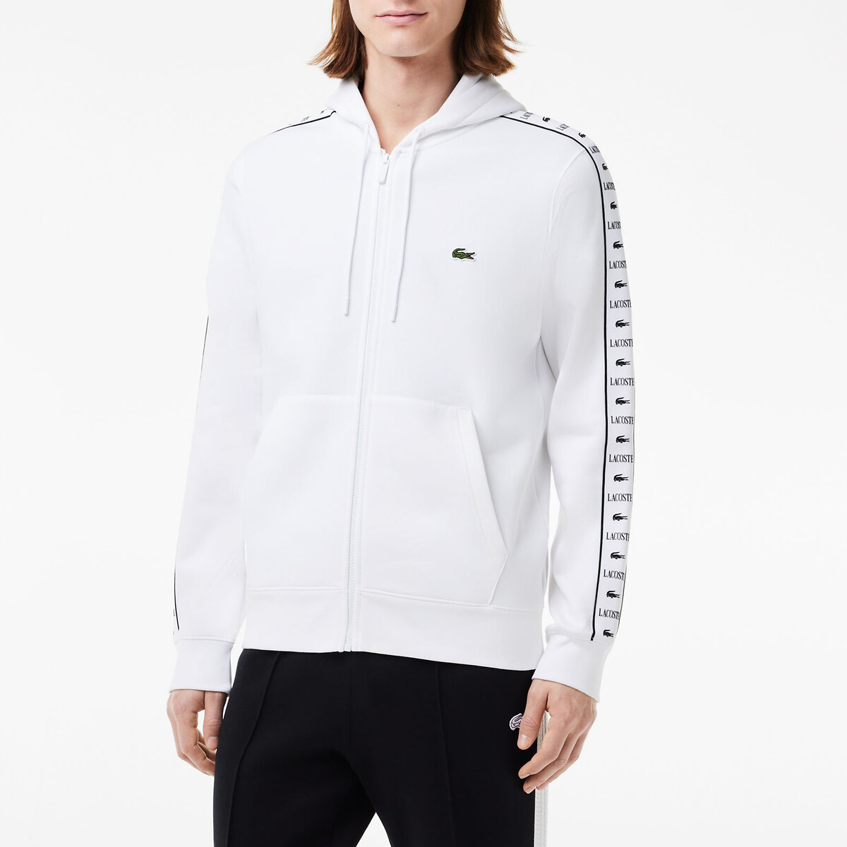 LACOSTE<br>Moletom com zíper em fleece