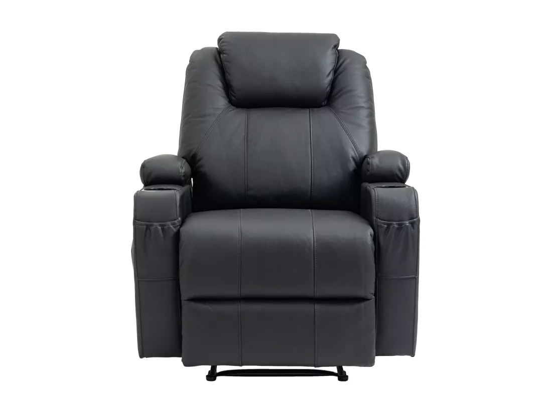 Fauteuil - Véritable cuir - Noir - Hepler