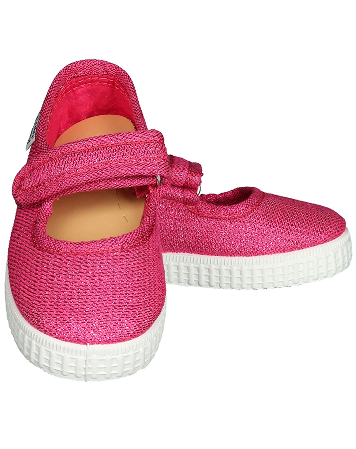 Ballerinas GLITTER GIRL mit Klett in metallic pink