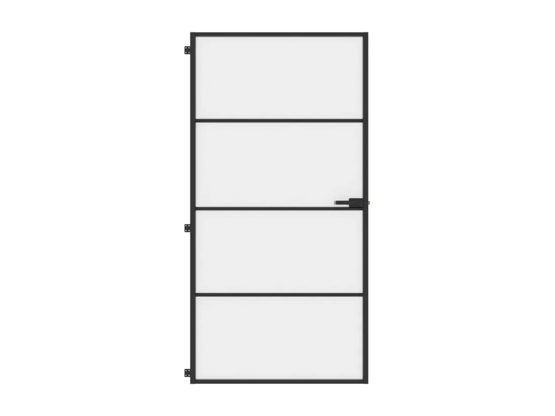 Porte intérieure mince noir verre trempé aluminium