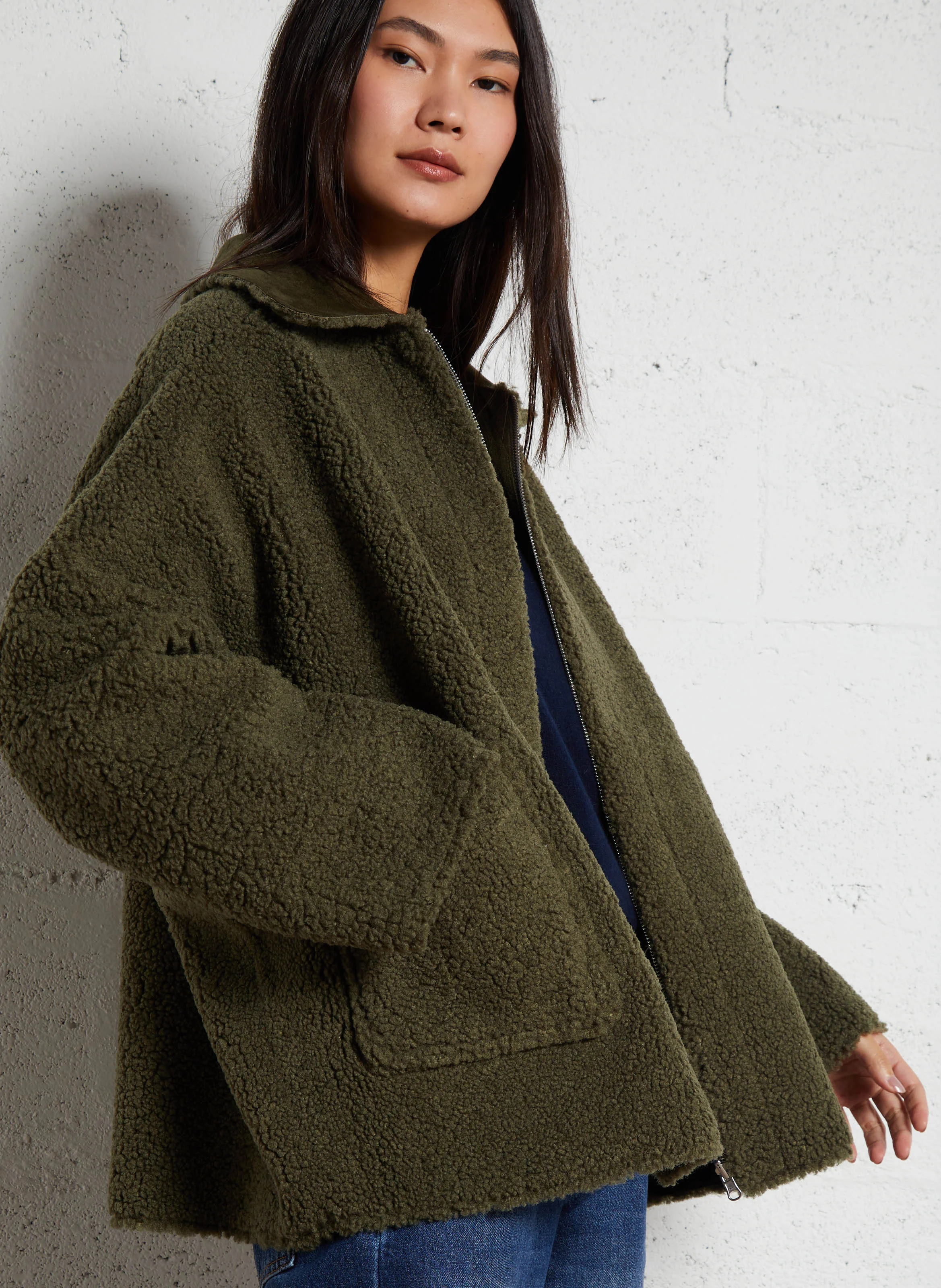 ETHEL - Veste ample réversible | Marron