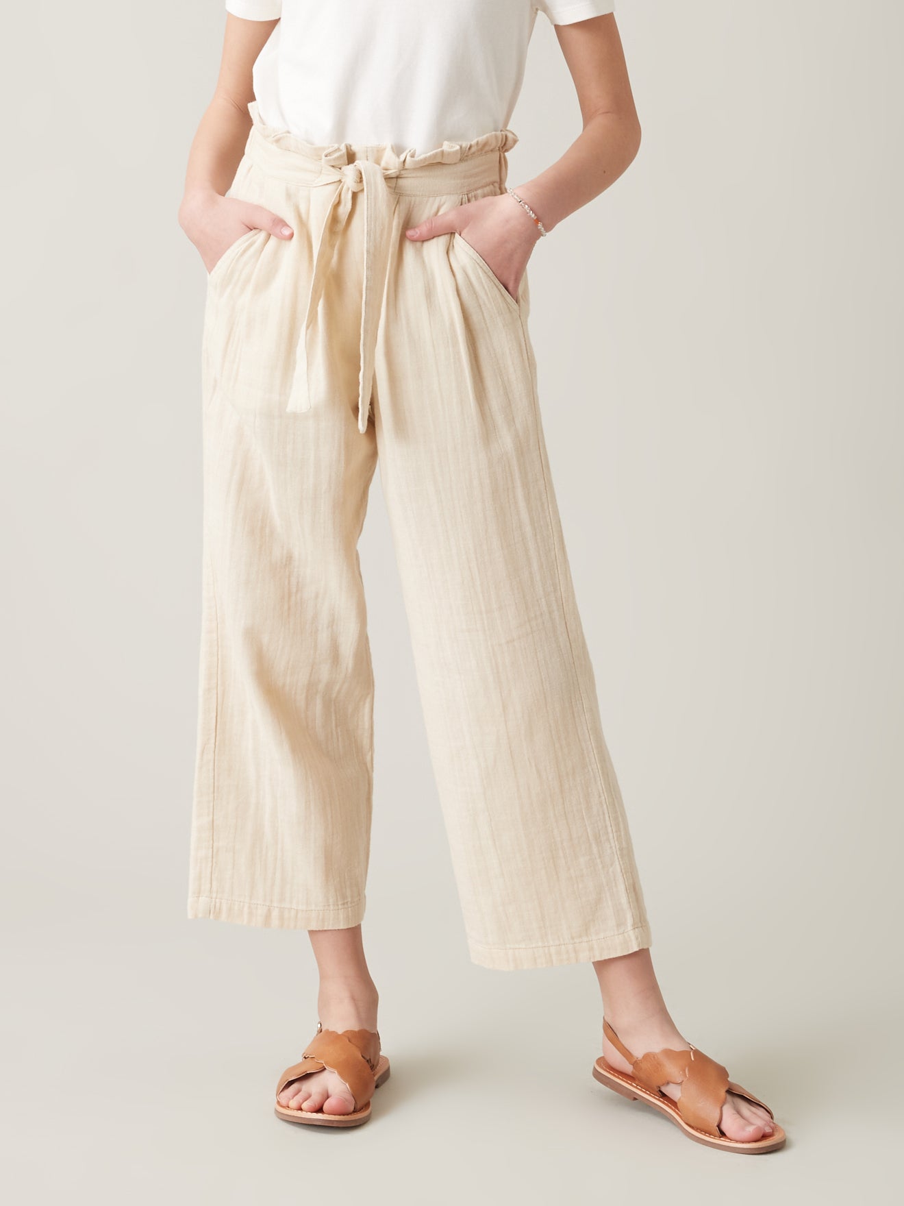 Pantalon en gaze de coton Fille