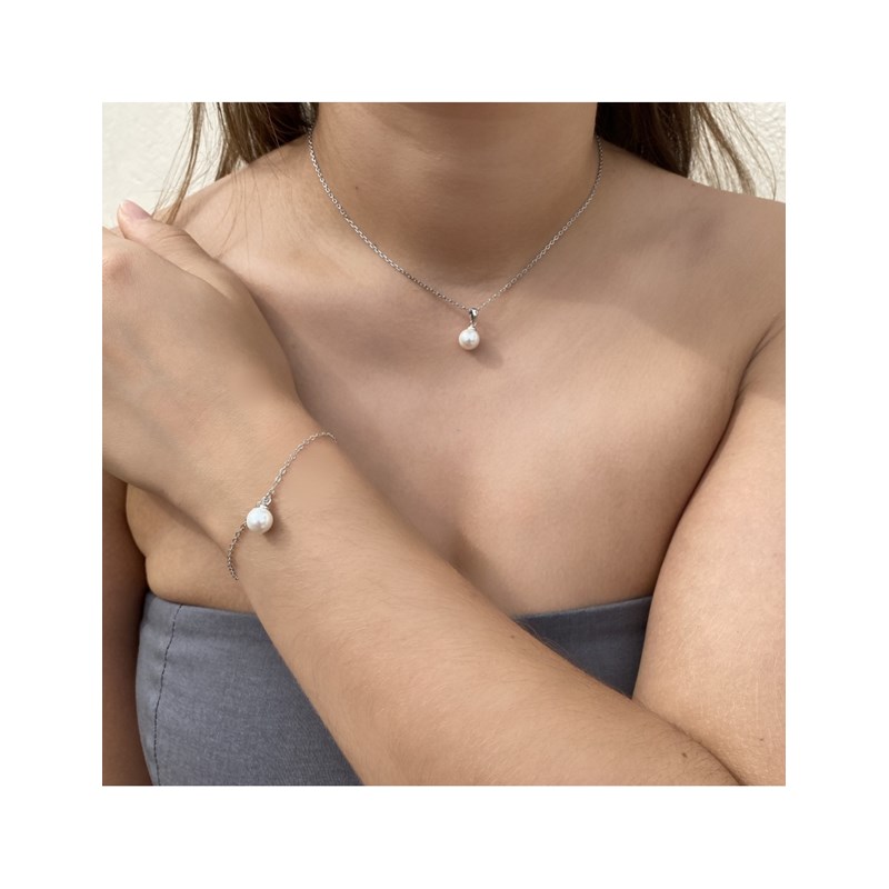 Parure Full Moon Crystal Pearl - Argenté et Cristal