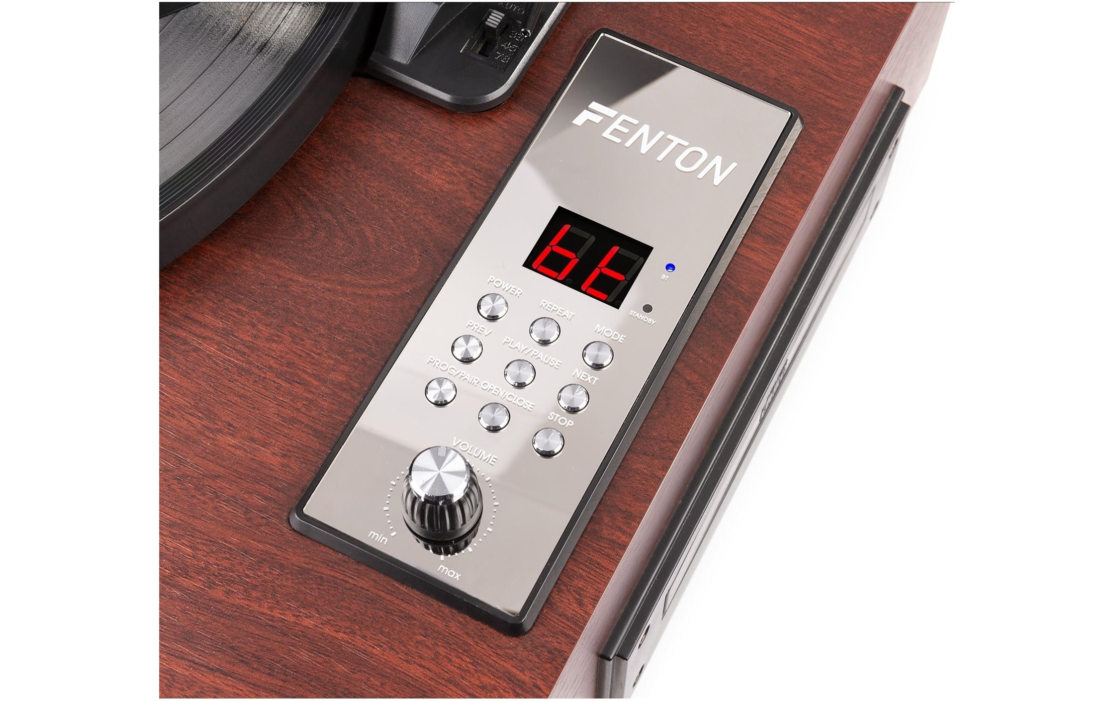 Plattenspieler mit Bluetooth RP180 Dunkelbraun<br>Plattenspieler mit Bluetooth-Empfänger, CD-Spieler und FM-Radio