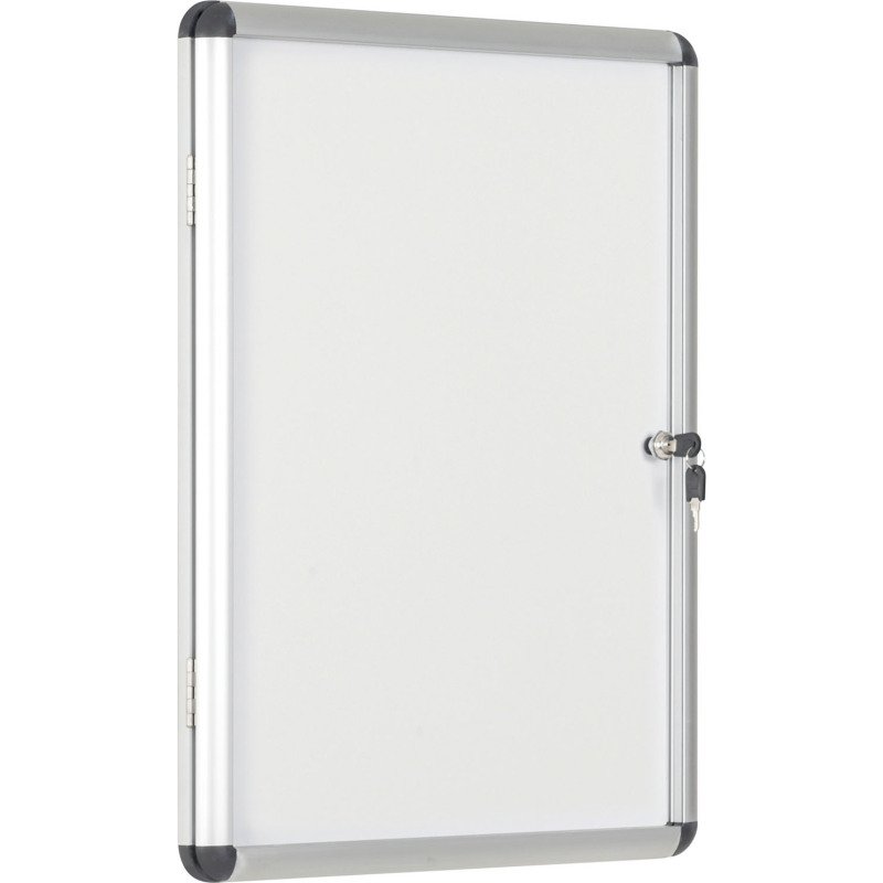 Vitrine intérieure acier laqué porte battante cadre aluminium Bi-Office Enclore - 4 feuilles