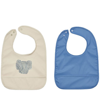 OYOY Lätzchen - 2er-Pack - Erik Elephant - Beige/Blue