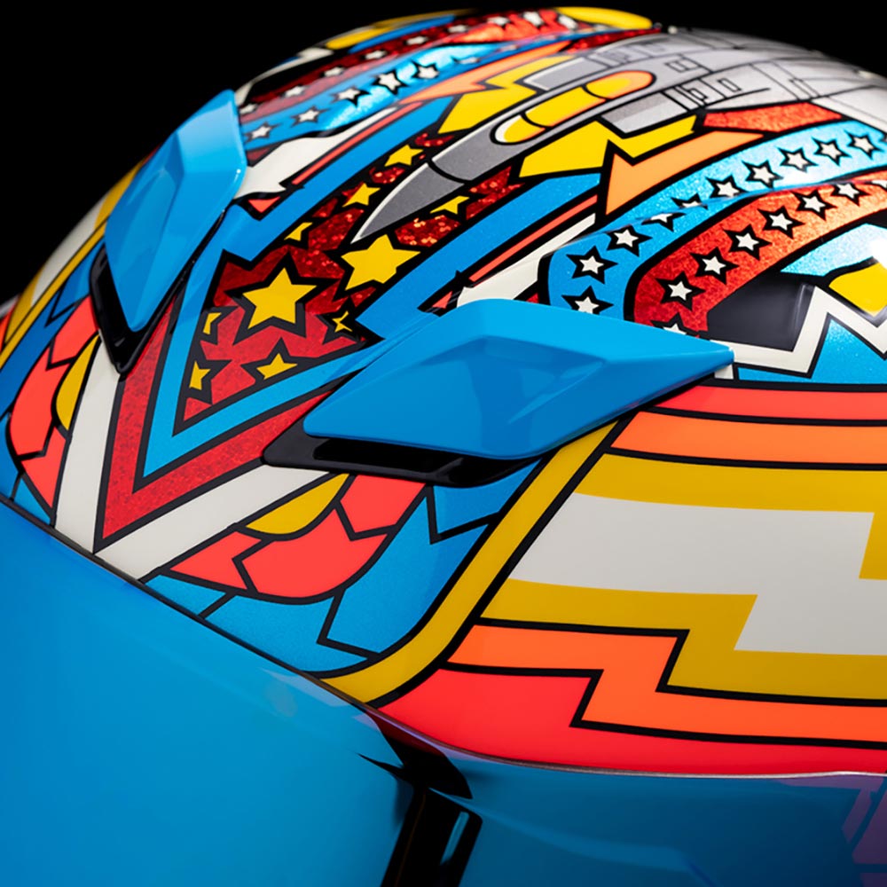 Icon - Casque Airflite Flyboy™ Turquoise / Jaune / Rouge