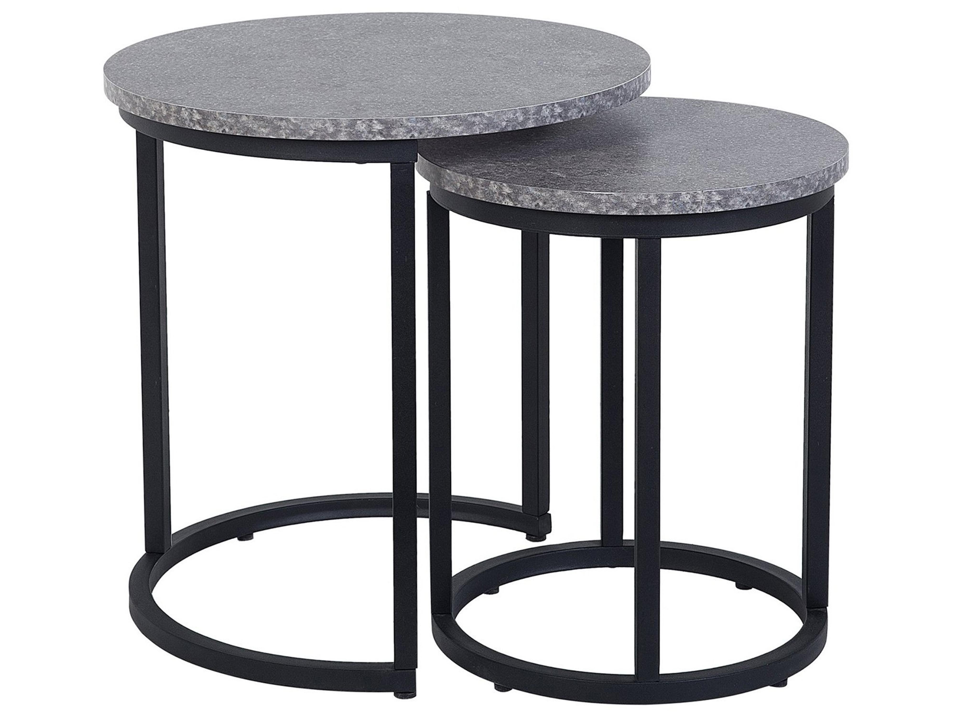 Set van 2 bijzettafels DIXIE Grijs beton-effect