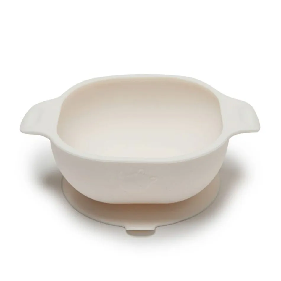Loulou Lollipop Bol + Cuillère en silicone - Crème