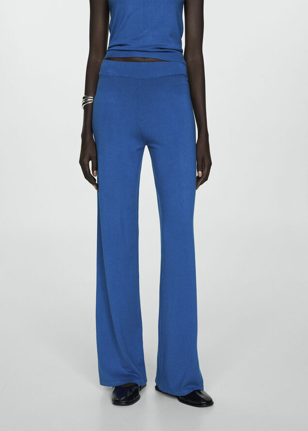 MANGO Knitted wideleg trousers 53