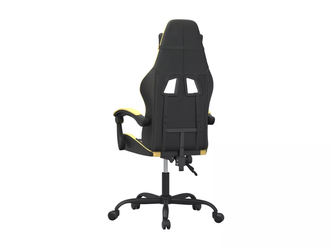 Chaise de jeu pivotante Noir et doré Similicuir