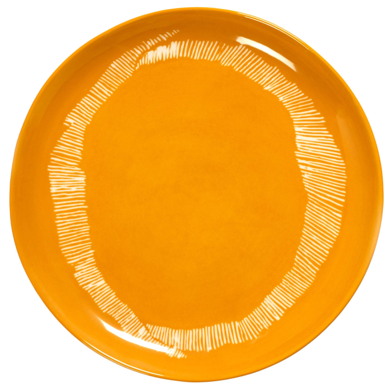 Serax Feast by Ottolenghi dinerbord Ø22.5 set van 2 Dark Blue/White Stripes