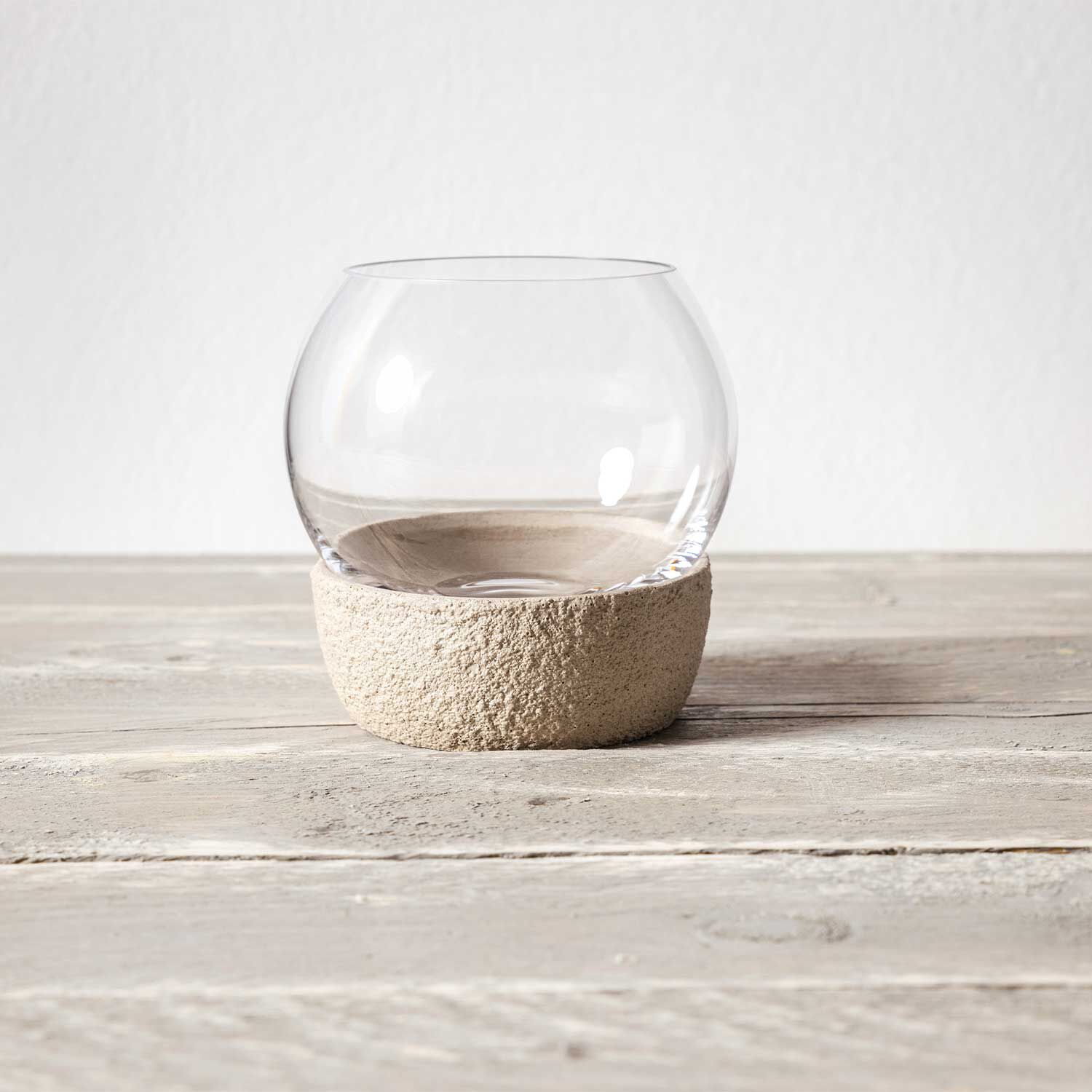Perlemor Tealight holder Beige, 4.4'' x 4.5''