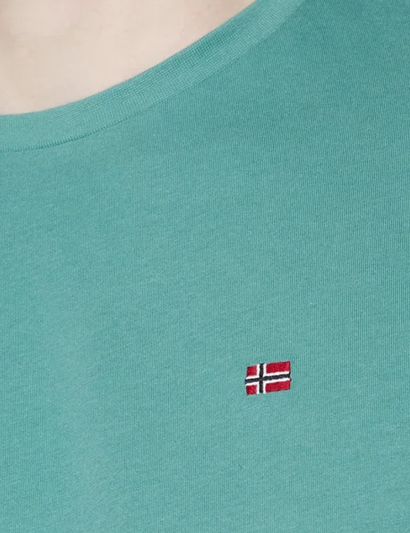 NAPAPIJRI T-SHIRT HOMME LOGO CŒUR SALIS CYAN
