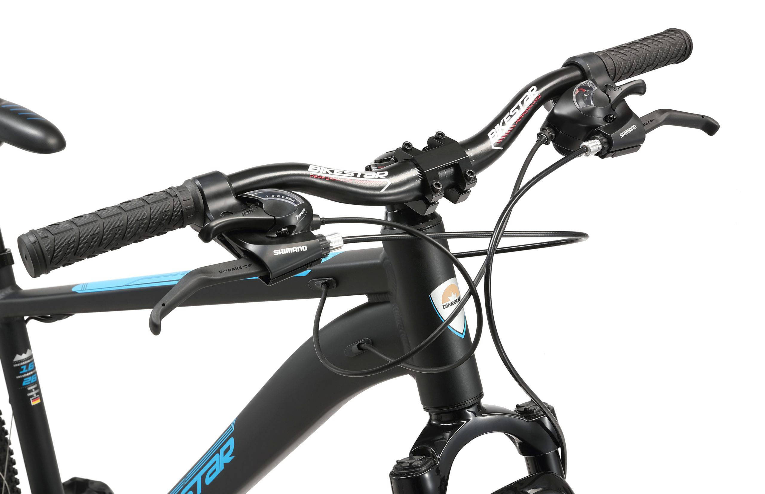 BikeStar hardtail MTB, Sport, 26 inch, 21 speed, zwart/blauw