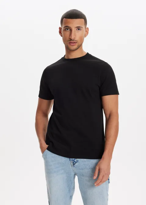 Essential organic t-shirt zwart (ZWART)