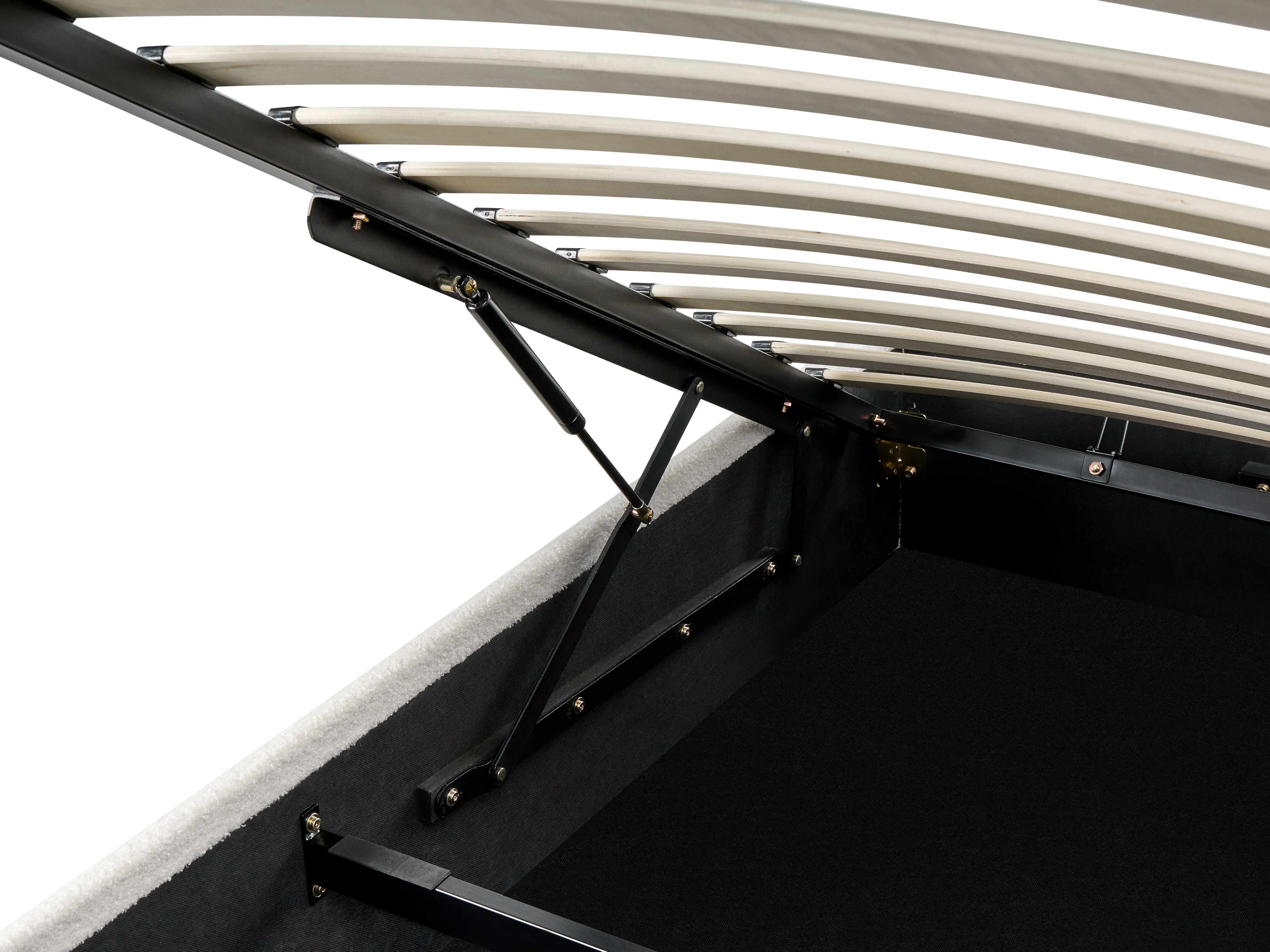 Opbergbed zonder hoofdbord Bouclé DINAN 90 x 200 cm Gebroken wit