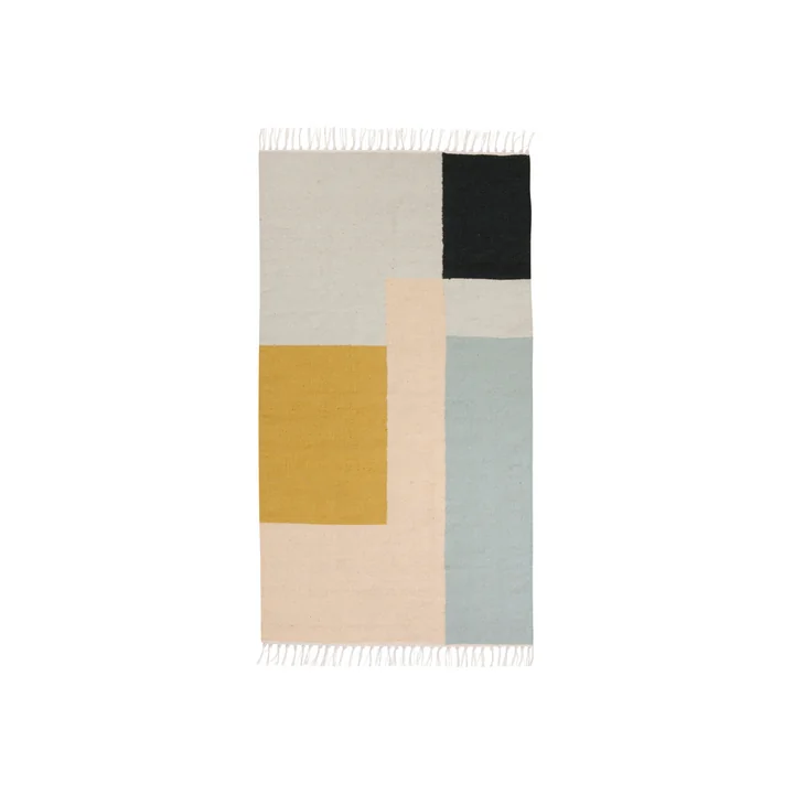 Ferm Living - Kelim Rug, Squares, 80 x 140 cm
