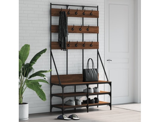 VIDAXL - Penderie Porte-vêtements et rangement des chaussures chêne marron