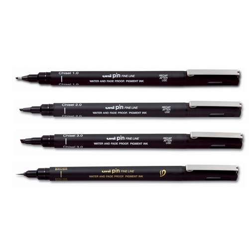 uni-ball pin Fine Line, Keil- & Brush-Spitzen