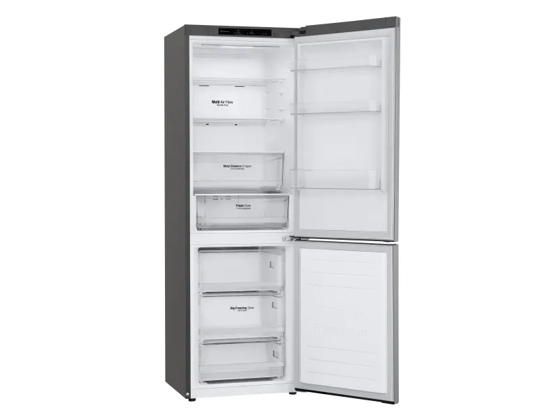 LG GBB61PZJMN - Køleskab/fryser - bund-fryser - bredde: 59.5 cm - dybde: 68.2 cm - højde: 186 cm - 341 liter - Klasse E - skinnende stål