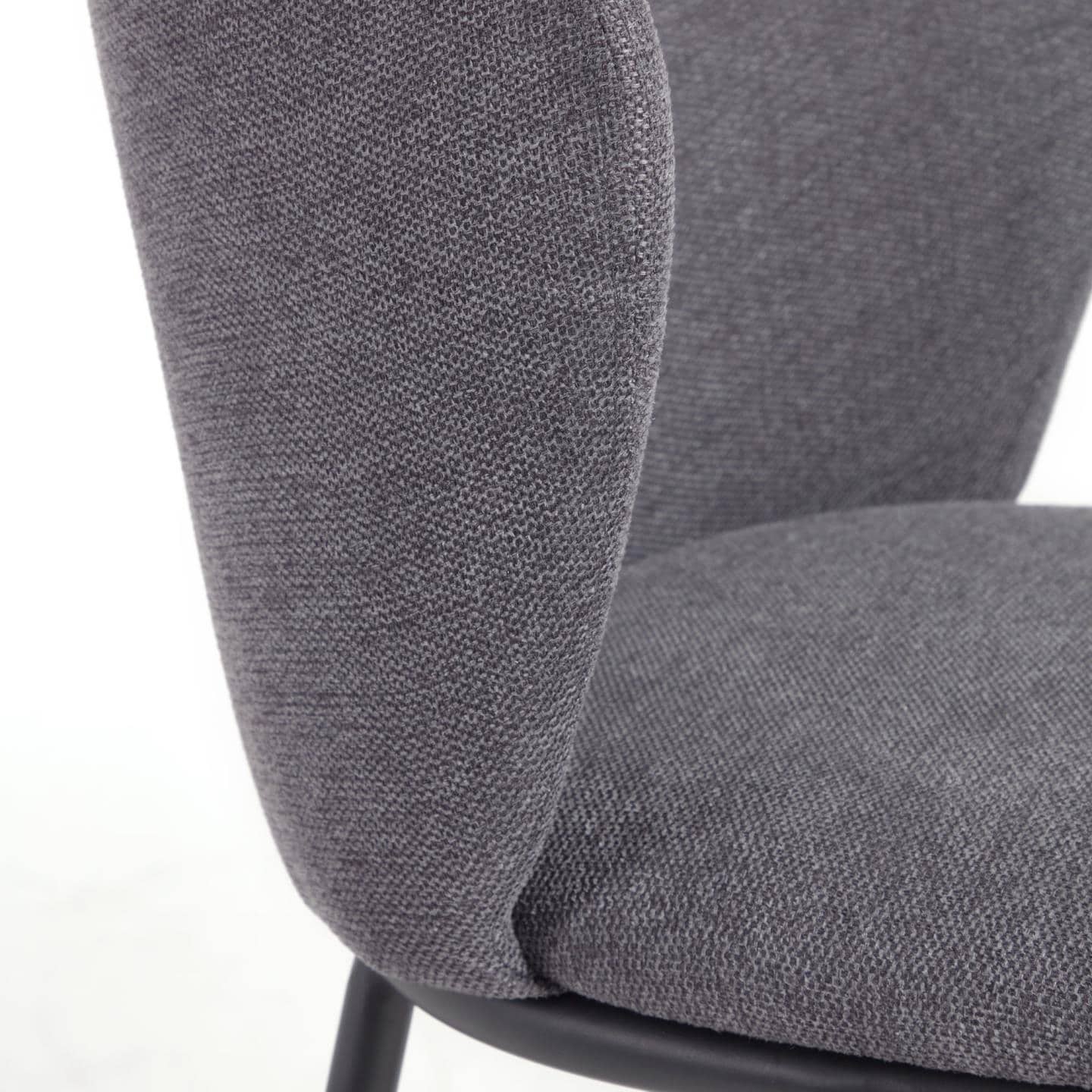 Kave Home Barhocker CISELIA Chenille dunkelgrau/schwarz