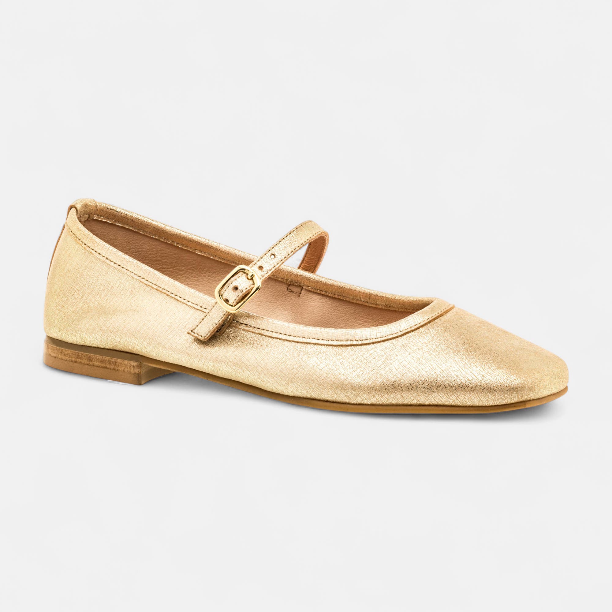 Ballerines Femme en cuir or