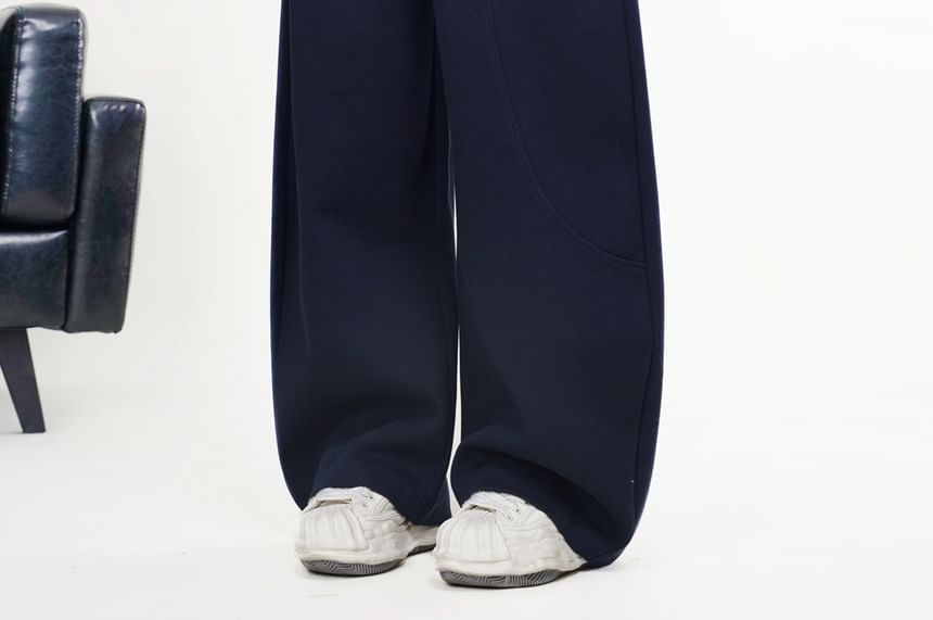 Taragon - Hoge taille effen wijde broek
