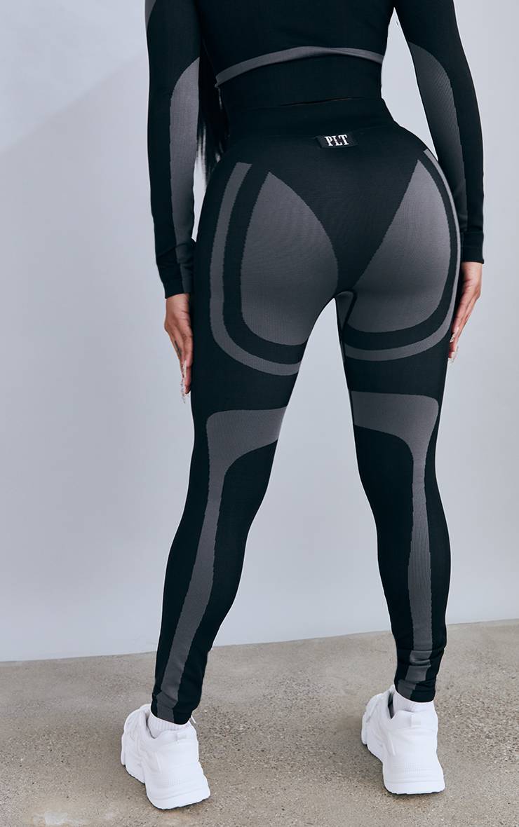 Noir Legging De Sport Contour Avec Logo Shape