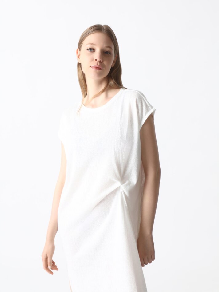 Vestido com nó lateral - Branco