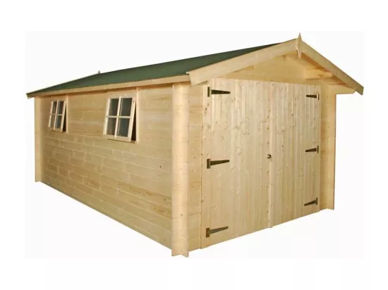 Garage en épicéa massif double porte 16.16 m² Sans option