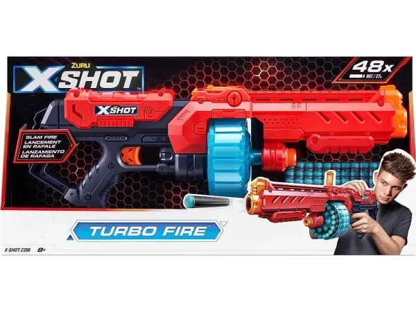 X-Shot Excel Turbo Fire Foam Dart Blaster with Slam Fire