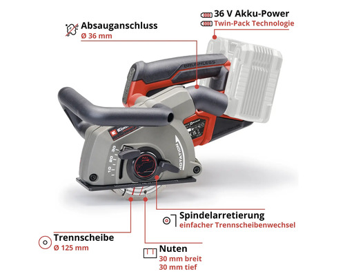 Einhell TP-MA 36/30 Li BL accu-muurfrees, zonder accu en lader