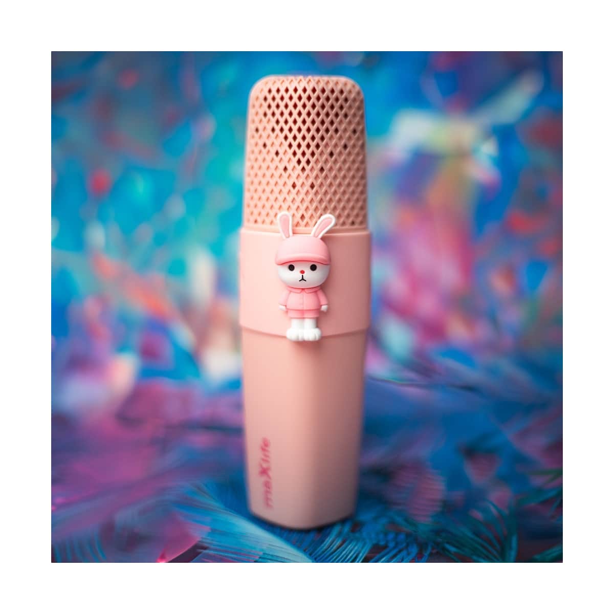 Maxlife Animal MXBM-500 - Bluetooth Karaoke-Mikrofon med högtalare, Rosa
