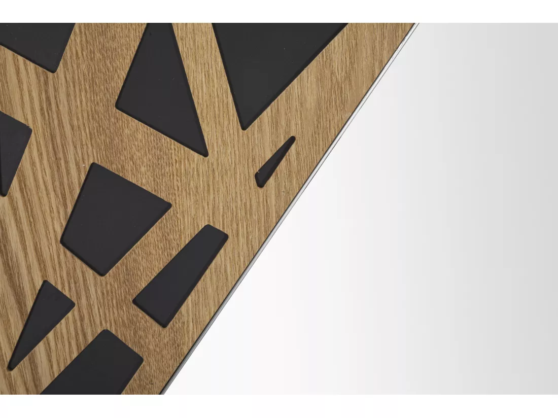 Miroir mural angle rectangulaire 50x1x90 cm avec Décorations Géométriques en Bois Tressé