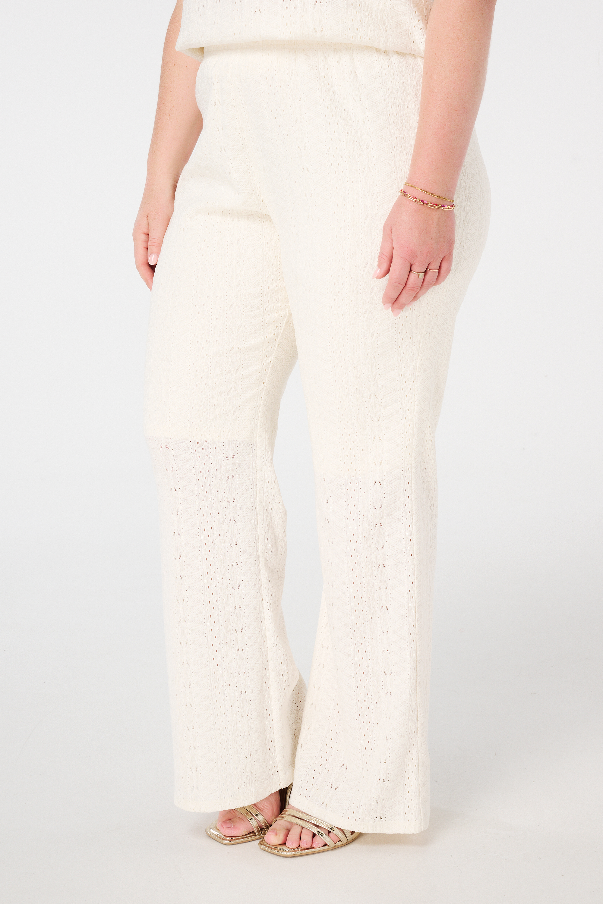 Gehaakte broek Cream