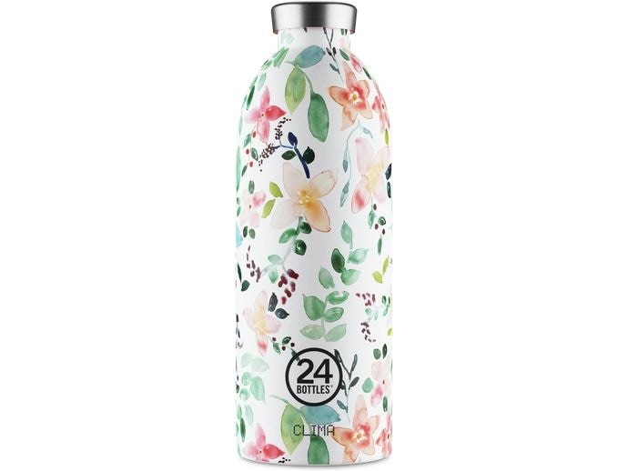 24Bottles Thermosflasche Clima 850 ml, Little Buds Isolierte Edelstahl-Thermosflasche für heisse und kalte Getränke, ideal für den täglichen Gebrauch und Reisen