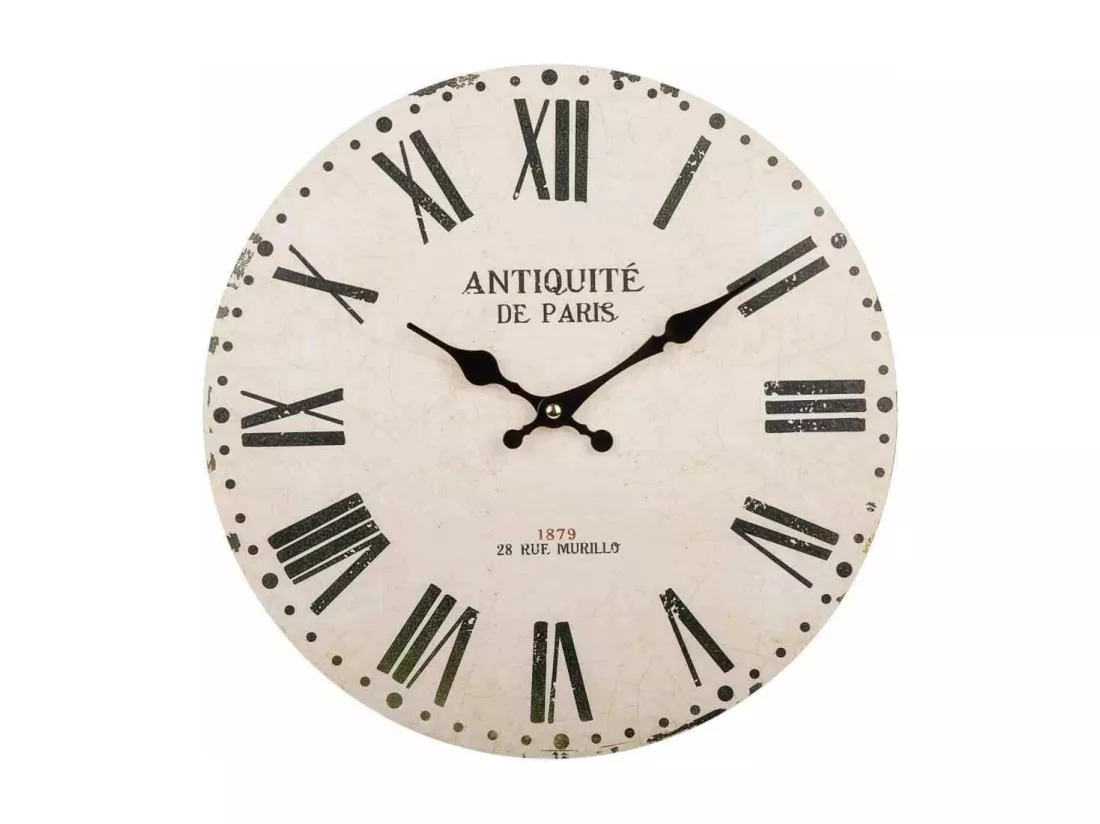 Horloge murale en bois blanc d34x2h