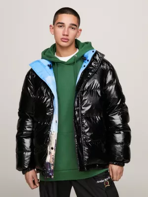 Jaqueta puffer reversível Alaska da Tommy x Awake NY