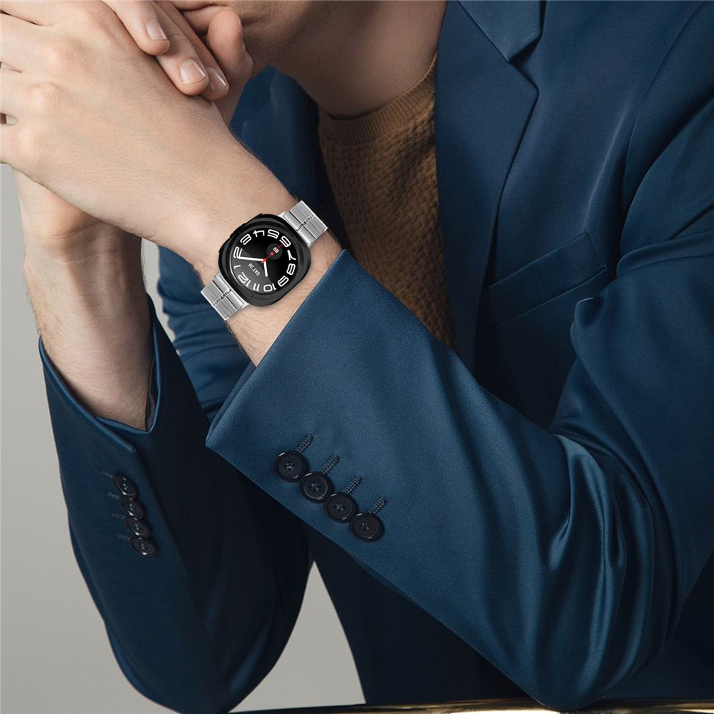 Samsung Galaxy Watch 8 (40mm) Gliederarmband aus Edelstahl mit Faltschliesse - Silber