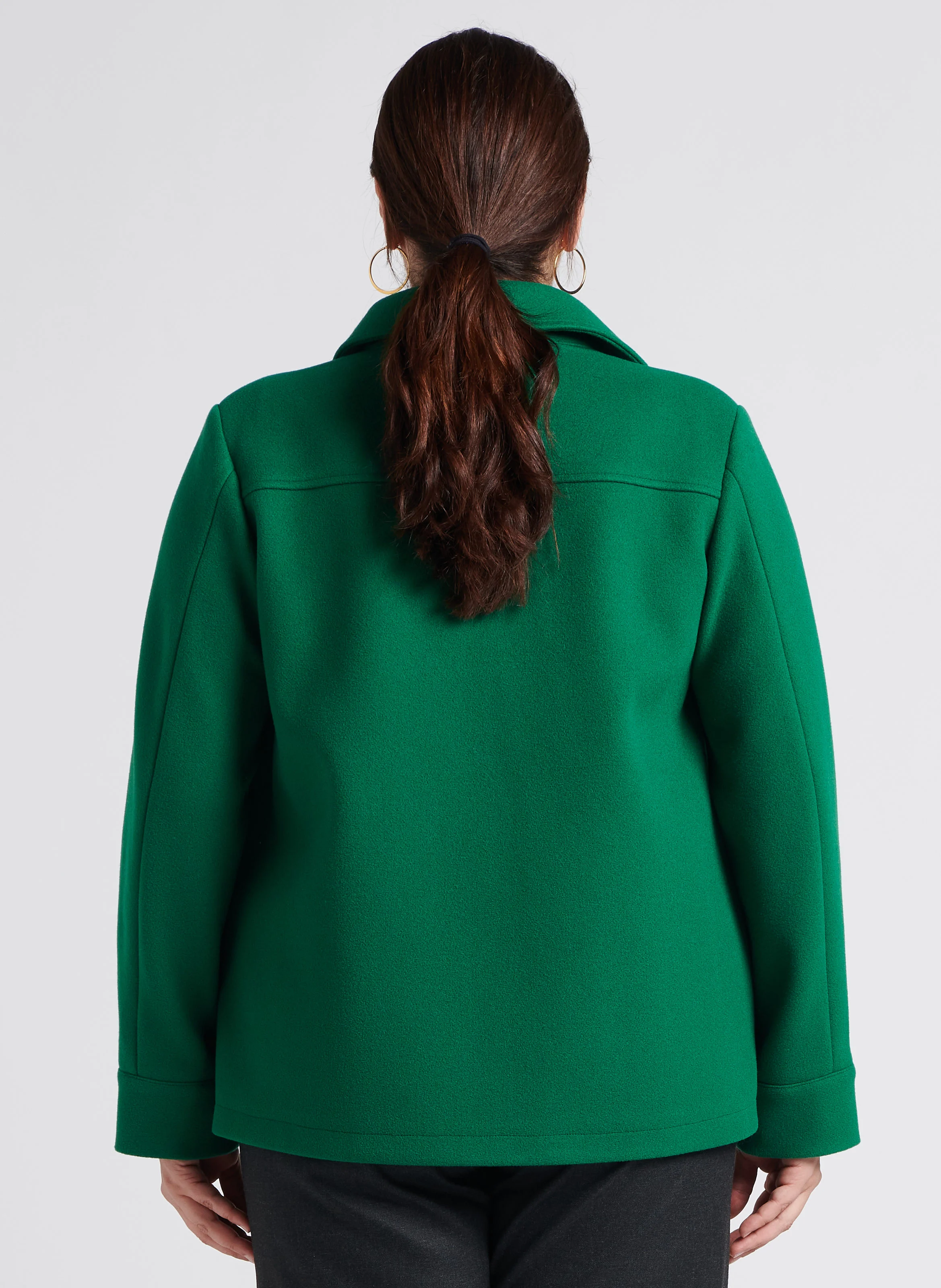 OBELO - Manteau court col classique| Vert