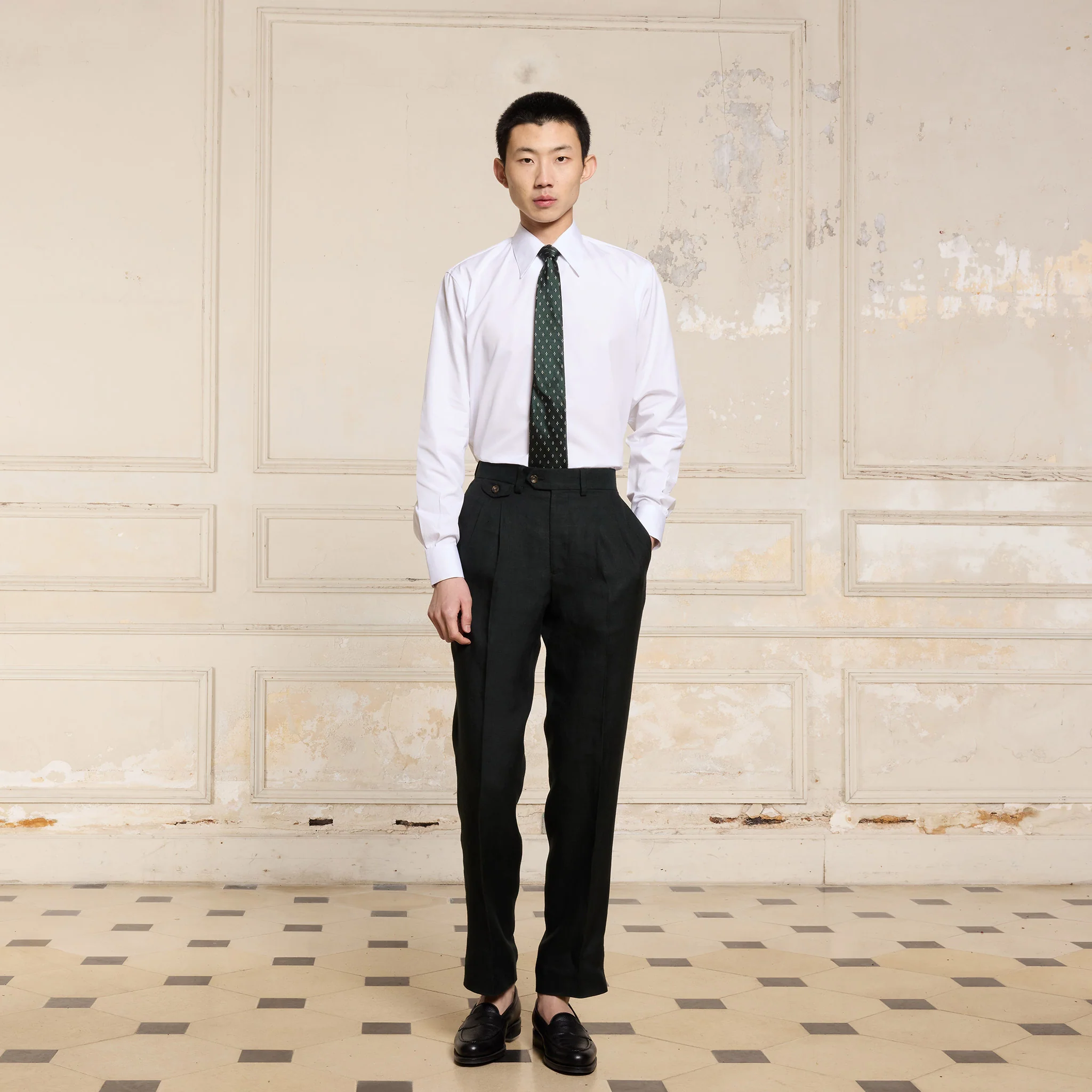 White double-twisted poplin shirt